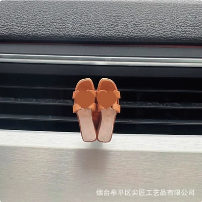 Car Perfume Aromatherapy: replica of trendy bags and - dark-brown-slippers
