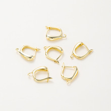 14k18k纯铜电镀保色真金法式D字耳钩 diy耳饰品配件D形通用耳环钩