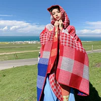 Этнический стиль Юньнань Цинхай Тибет Туризм Фото Сплит кашемировая шаль оверсайз плащ теплый шарф женская мода
