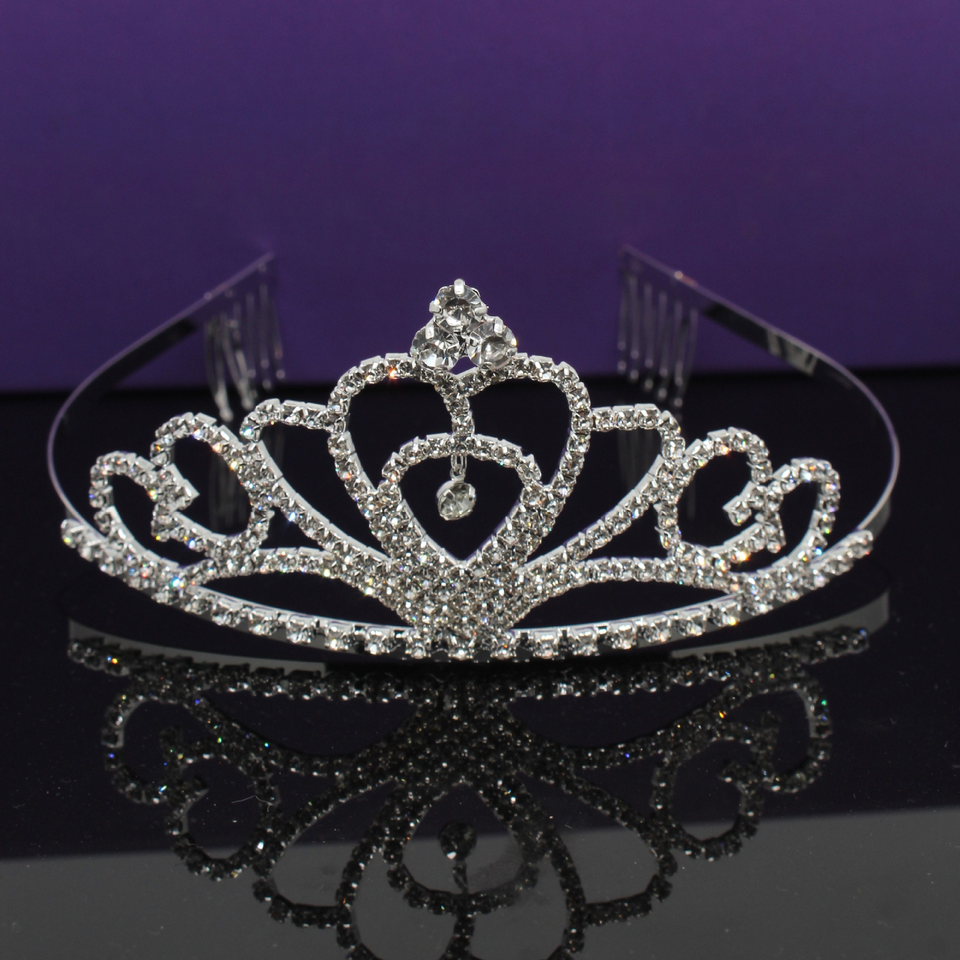 Vestido de novia con corona de diamantes de imitación vestido de novia fiesta de cumpleaños antideslizante atmosférico peine para el cabello joyería nueva diadema al por mayor