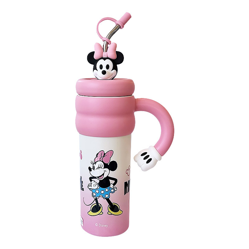 Taza de aislamiento de Mickey de alto valor facial, taza de paja para bebidas de oficina, taza de hielo, taza de estudiantes de gran capacidad