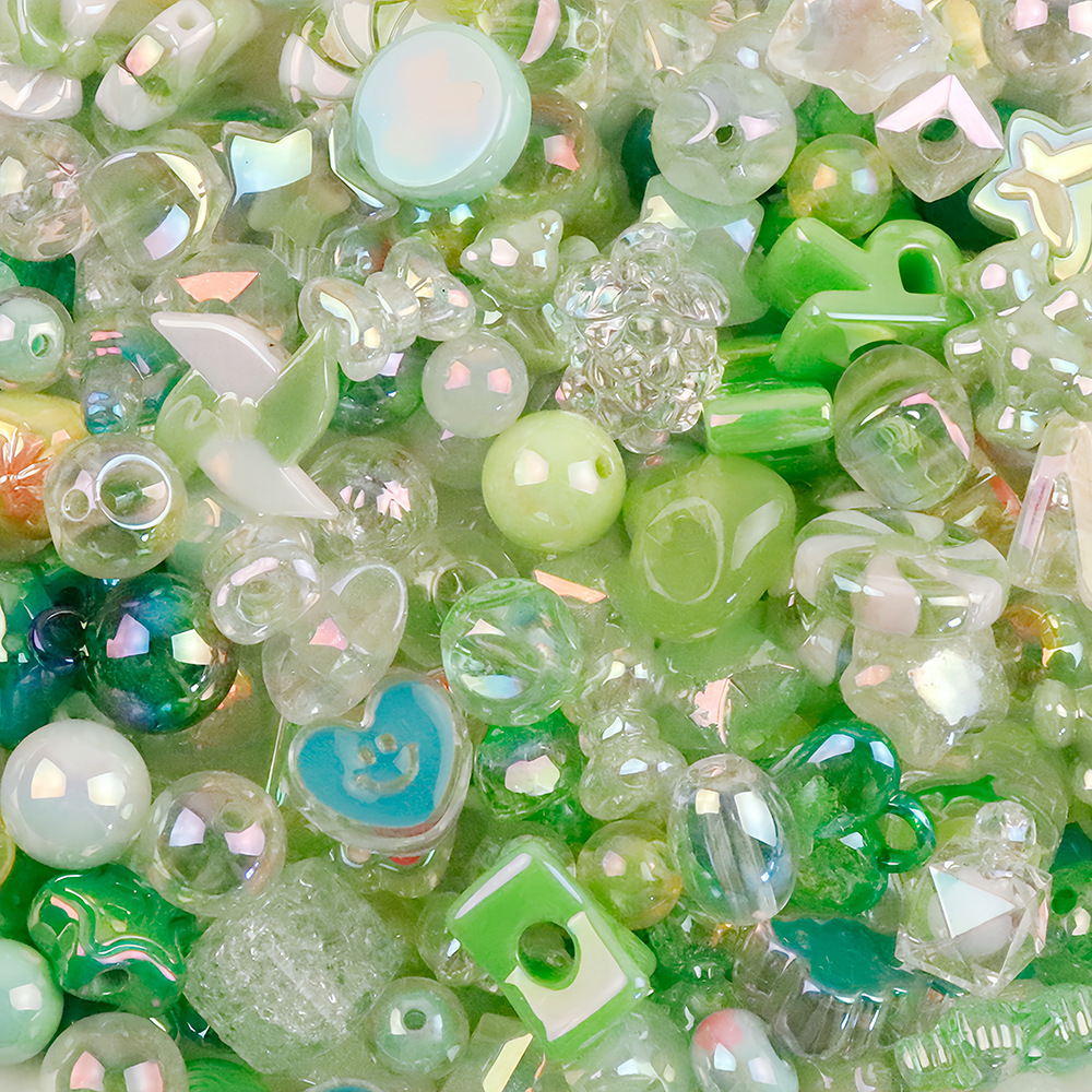 電気メッキUVカラー高光沢異形人魚姫穴あきビーズ手作りDIYネックレス携帯ストラップ材料パックアクセサリー