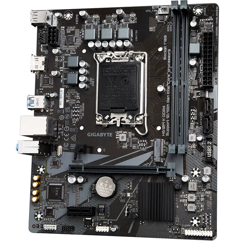Материнская плата для настольного ПК Gigabyte H610M-H DDR4 V3 прочная и долговечная, совместима с процессорами 12/13 поколения, 1700 пинов
