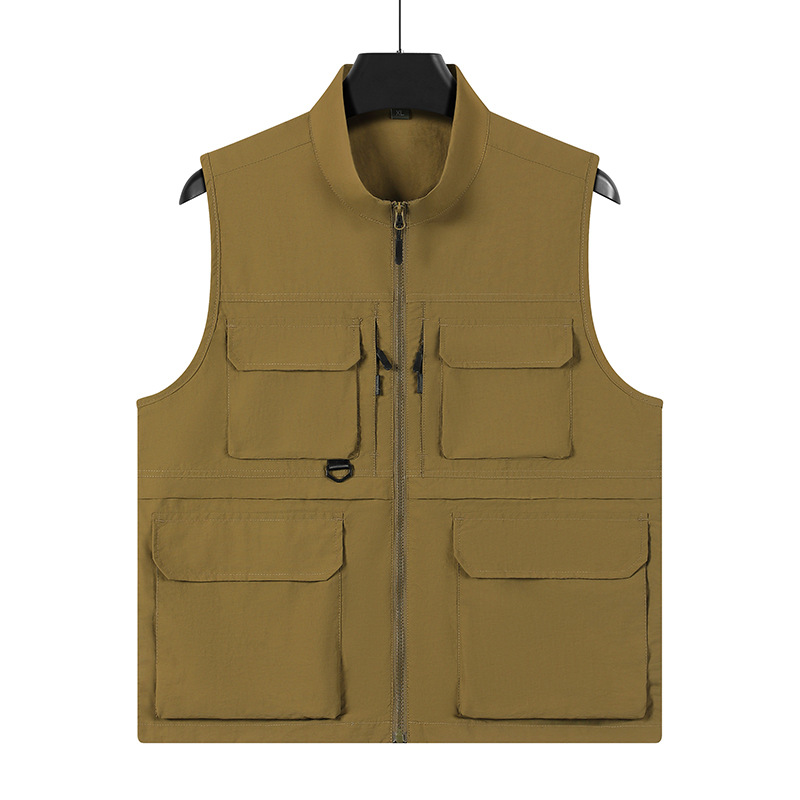 chaleco de pesca de alta gama de nylon rápido secado fotografía caballo clip hombre al aire libre montaña multi-bolsillo chaleco personalizado