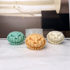 3D ハロウィントリックオアトリートカボチャヘッド香りキャンドルシリコーン型石膏樹脂接着剤装飾品型