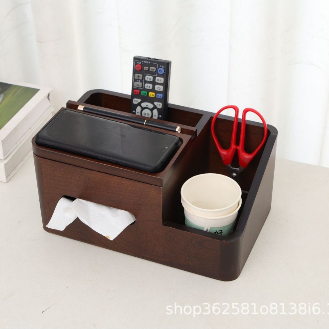 Spot Wooden Desk Stationery Storage Box Hotel Room Home Desktop Coffee Table Remote Control Tissue Box