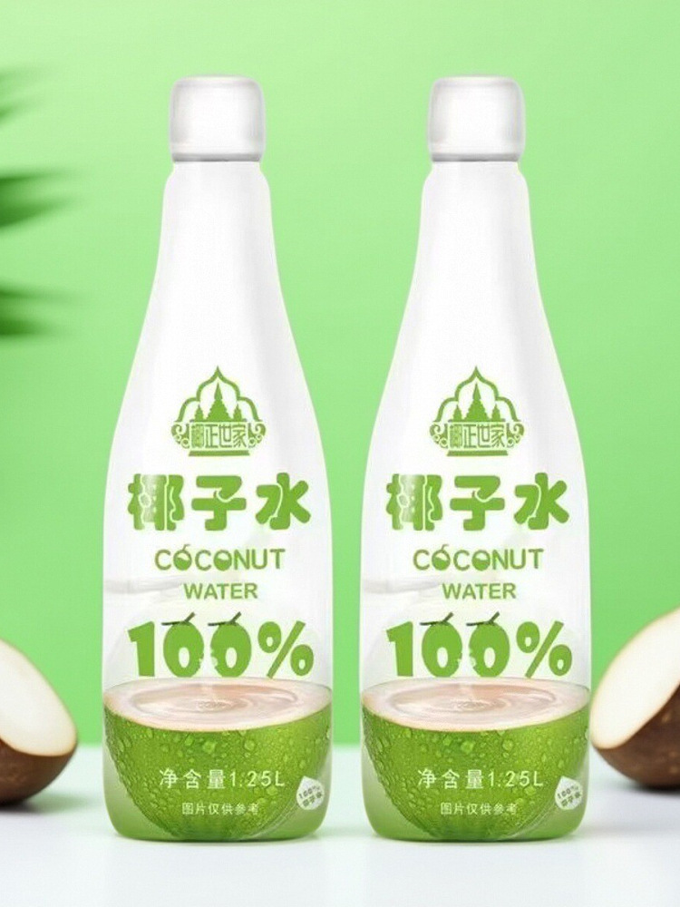 椰子水饮料鲜榨纯椰子汁植物饮品1升*1瓶装 果汁孕妇可喝椰汁