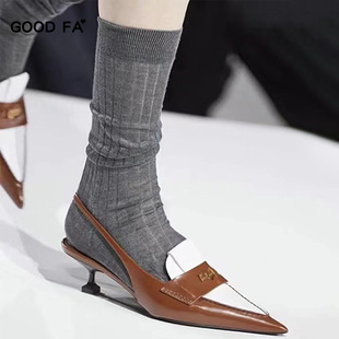 GOOD FA 2023 wide pit strip catwalk clear ice silk calf socks 23101