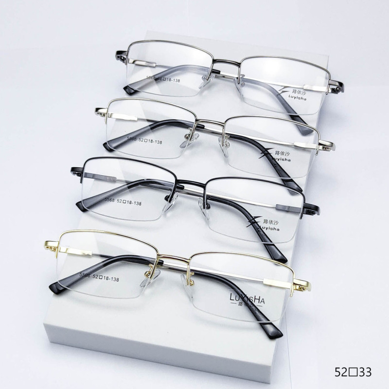 Glasses shop fast-selling memory alloy business glasses frame wholesale square medium men's half frame presbyopic myopia glasses frame Glasses shop fast-selling memory alloy business glasses frame wholesale square medium men's half frame presbyopic myopia glasses frame