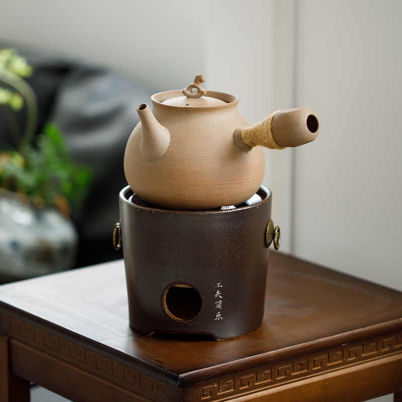 家用老岩泥砂铫壶泡茶煮茶壶电陶炉明火陶泥烧水壶中式复古风碳炉|undefined