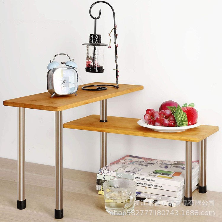 Double layer bamboo spice rack