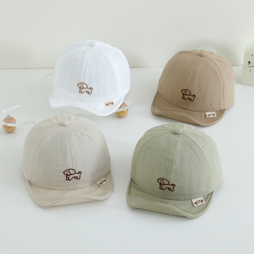 2025 sombrero para bebés primavera y otoño nuevo bordado de dibujos animados sombrero de brida suave sombrero para niños y niñas sombrero de boca de pato secado rápido