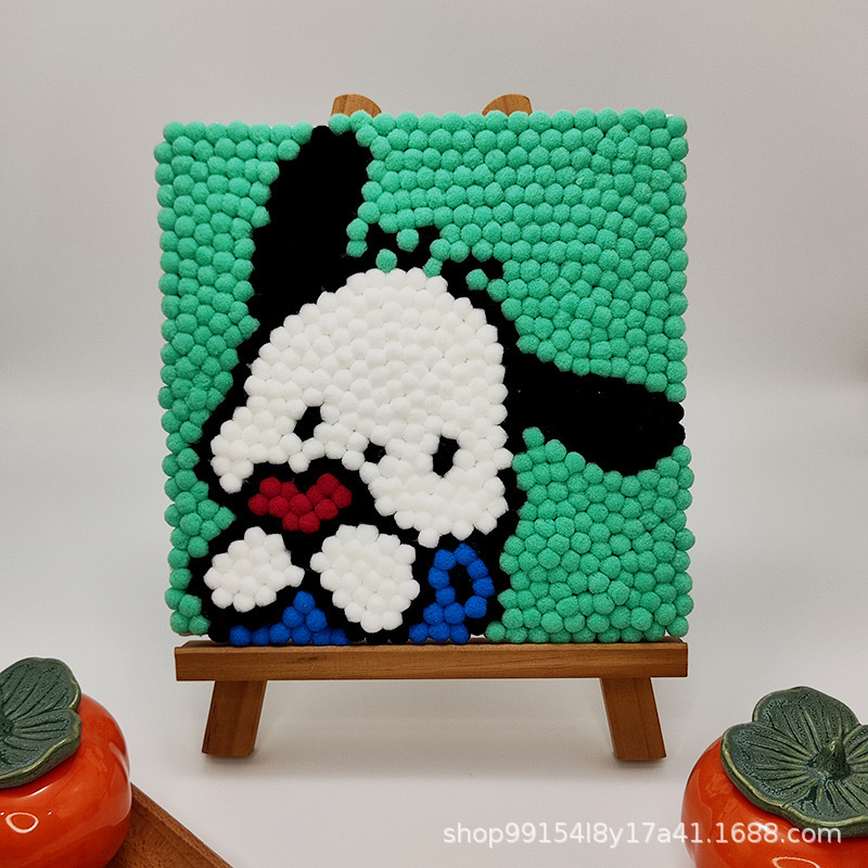 DIY ヘアボール絵画手作り材料パッケージクリエイティブ子供の漫画アニメーション装飾絵画ステッカー絵画屋台卸売|undefined