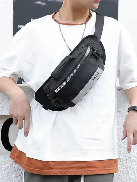 Factory direct new fashion outdoor waist bag running close-fitting waist bag reflective strip chest bag anti-theft mobile phone cash register bag