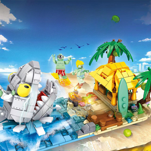 Compatible LEGO Giant Elephant Block Plant Zombie Battle Brain Teaser Assembly Children's Toy Birthday Gift Dropshipping One Piece