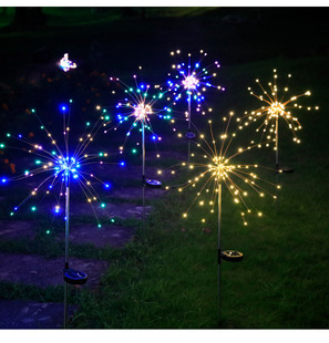 Solar smoke lamp ground plug garden lamp lawn lamp atmosphere lamp starry copper wire light string holiday decoration Outdoor