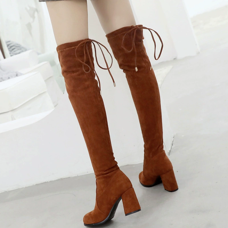 Demi-season elastic high boots, plus size, for import