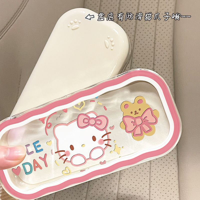 Estuche para gafas moderno con un toque de alta gama, diseño ondulado y bonito, estuche transparente portátil para gafas, estuche para gafas de miopía, estuche para gafas infantiles.
