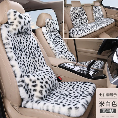 Seat cushion, seat cover | waist goddess winter rabbit plush seat - off-white-11-piece-set