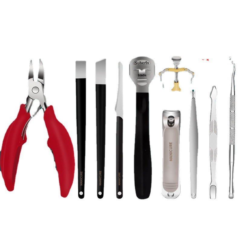 Nail groove cucharas tijeras de piel muerta regalos tijeras de uñas set pedicura hogar pinzas de garganta cortadora de uñas empuje