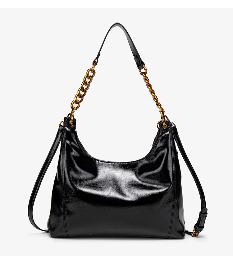 High End Women's Tote Bag Large Leather Shoulder Bag With Chain_voghion.com