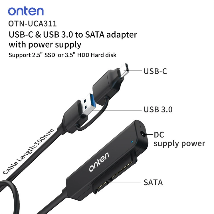 USB3.0 Type-C на SATA адаптер, кабель для подключения 2.5" HDD/SSD, простой кабель для диска