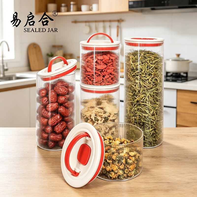 Fábrica directa de suministro de alta borosilicona tanque de vidrio sellado tanque de almacenamiento de frutas secas tangerinas al por mayor de alta borosilicona tanque de vidrio