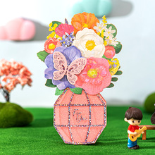 38妇女节卡片创意女神节贺卡3D立体花束三八节鲜花节日祝福贺卡
