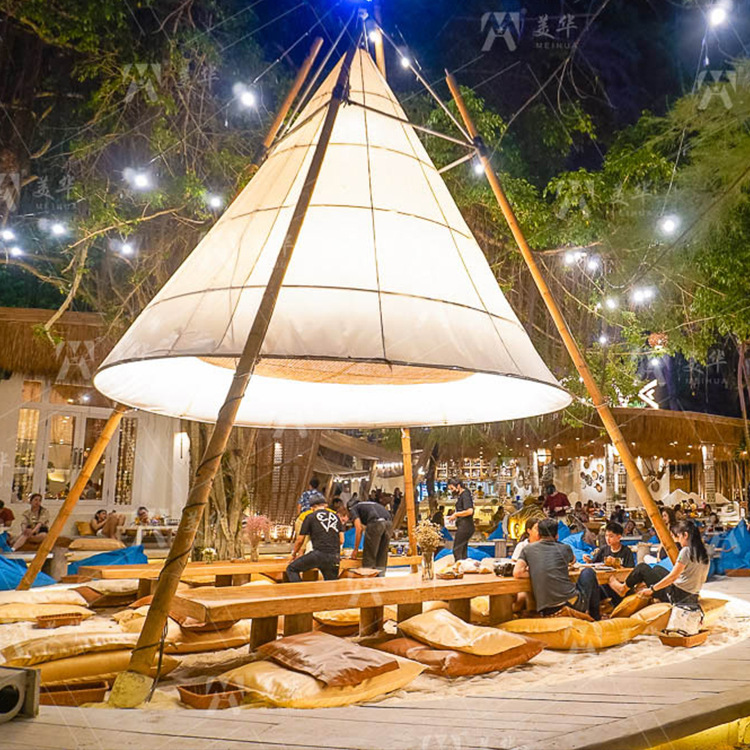 Linterna de bambú tienda de bambú cono tienda de jaula colgante al aire libre fiesta camping party tent hotel