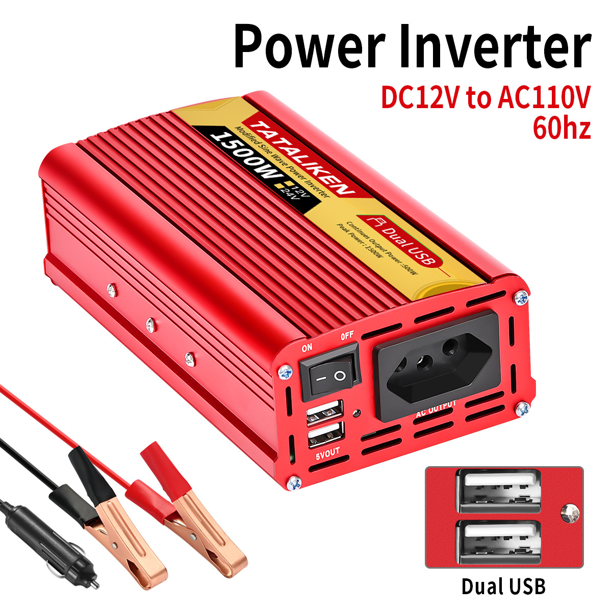 24V 500W/1500W 완전 보호 브라질 소켓