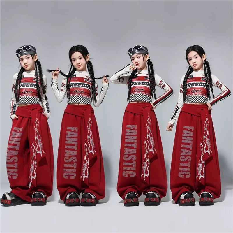 Jazz trajes de chicas niños callejeros niños trajes de chicas jazz moda danza hip hop set de espectáculo