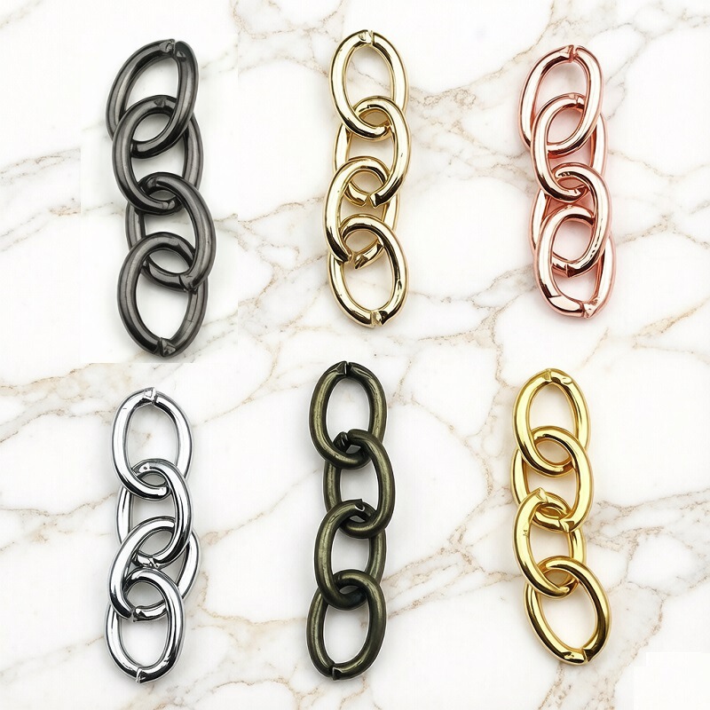 Metal Four-Section Chain O-Shaped Chain 4-Section Chain Tail Chain Adjustment Chain Iy Jewelry Accessories Connecting Key Ring Hanging Chain
