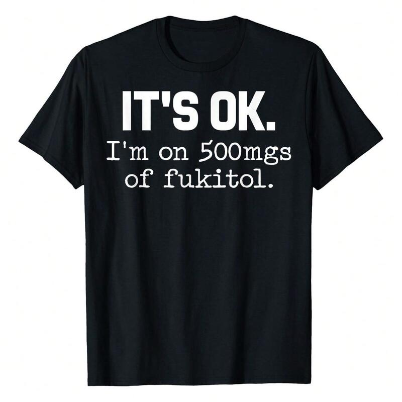 Specially Designed for Cross-Border Trade, Pure Cotton American Retro Funny Slogan Men's T-Shirt, Summer Loose Breathable Short-Sleeved Top