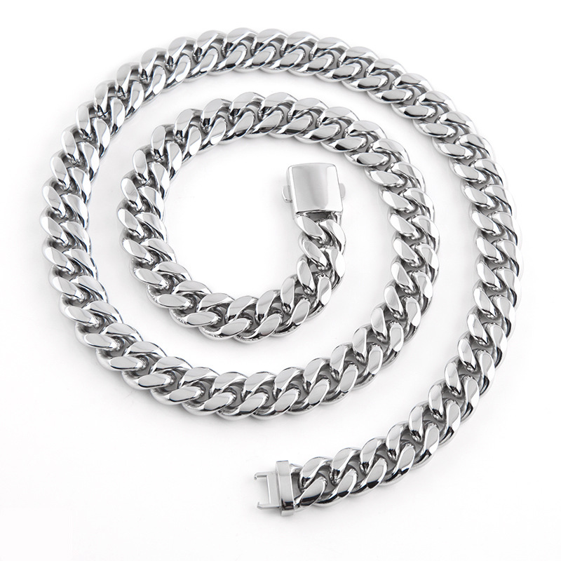 Men's Cuban Link Bracelet Stainless Steel Waterproof Jewellery_voghion.com