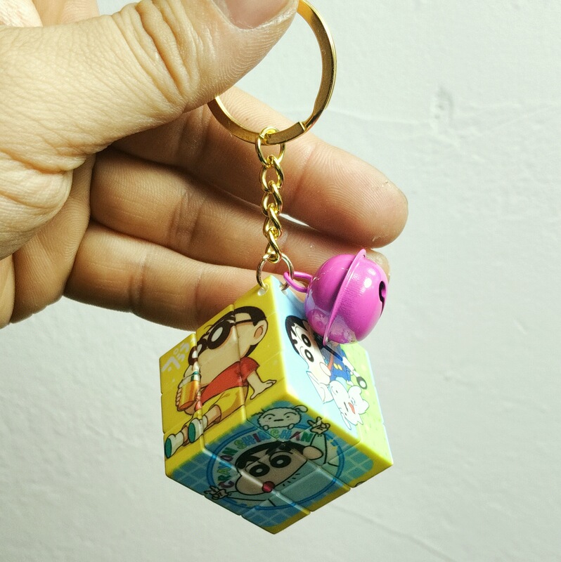 Foreign trade explosions cartoon crayon small new key chain new mini Rubik's cube pendant plastic cartoon ornaments Yiwu