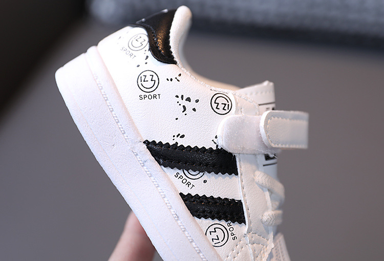 Chiren's sports boys girls' shell top board 2023 Spring and Autumn Korean version, boys' baby white shoes, 1-3 years_voghion.com