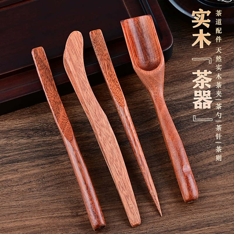 8DWL ebony tea making tools four-piece set tea clip tea spoon tea needle tea dial tea set tea art set Kung Fu tea ceremony