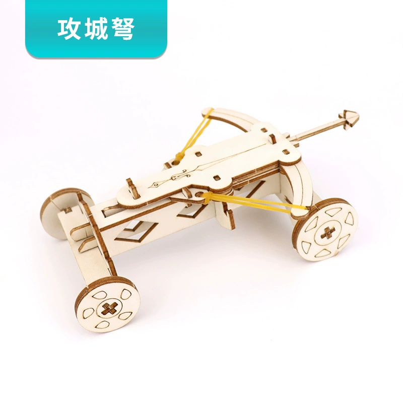 Осада арбалет деревянный арбалет автомобиль STEAM детский научный эксперимент оборудование костюм DIY поворотный рычаг рукоятка Колесница