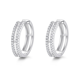 Hollow Double-Layer Earrings for Women S925 Sterling Silver Niche Design Exquisite Earrings Simple Ins Elegant Ear Jewelry