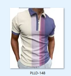 Camiseta Polo de Manga Corta con Cierre y Estampado 3D Informal para Hombre, Nueva Colección de Primavera para Exportación