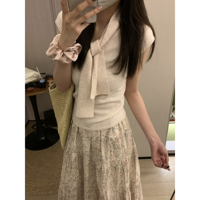 2025小红书爆款韩系氛围感碎花裙女自带内衬半身裙|undefined