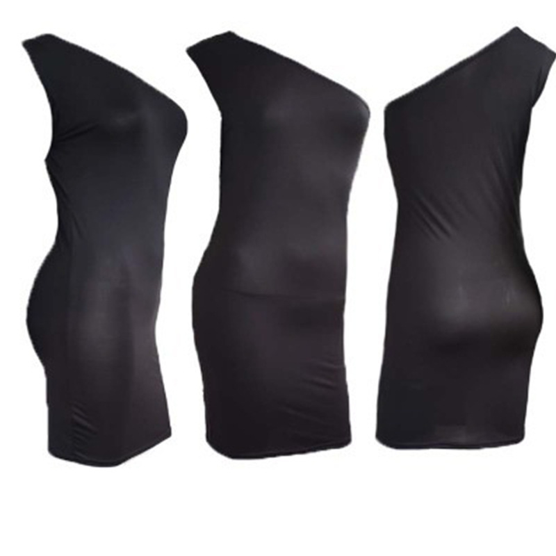 New sexy one-shoulder chest-wrapped backless dress sheath slim-fit hip-lifting slimming beach dress short skirt for women