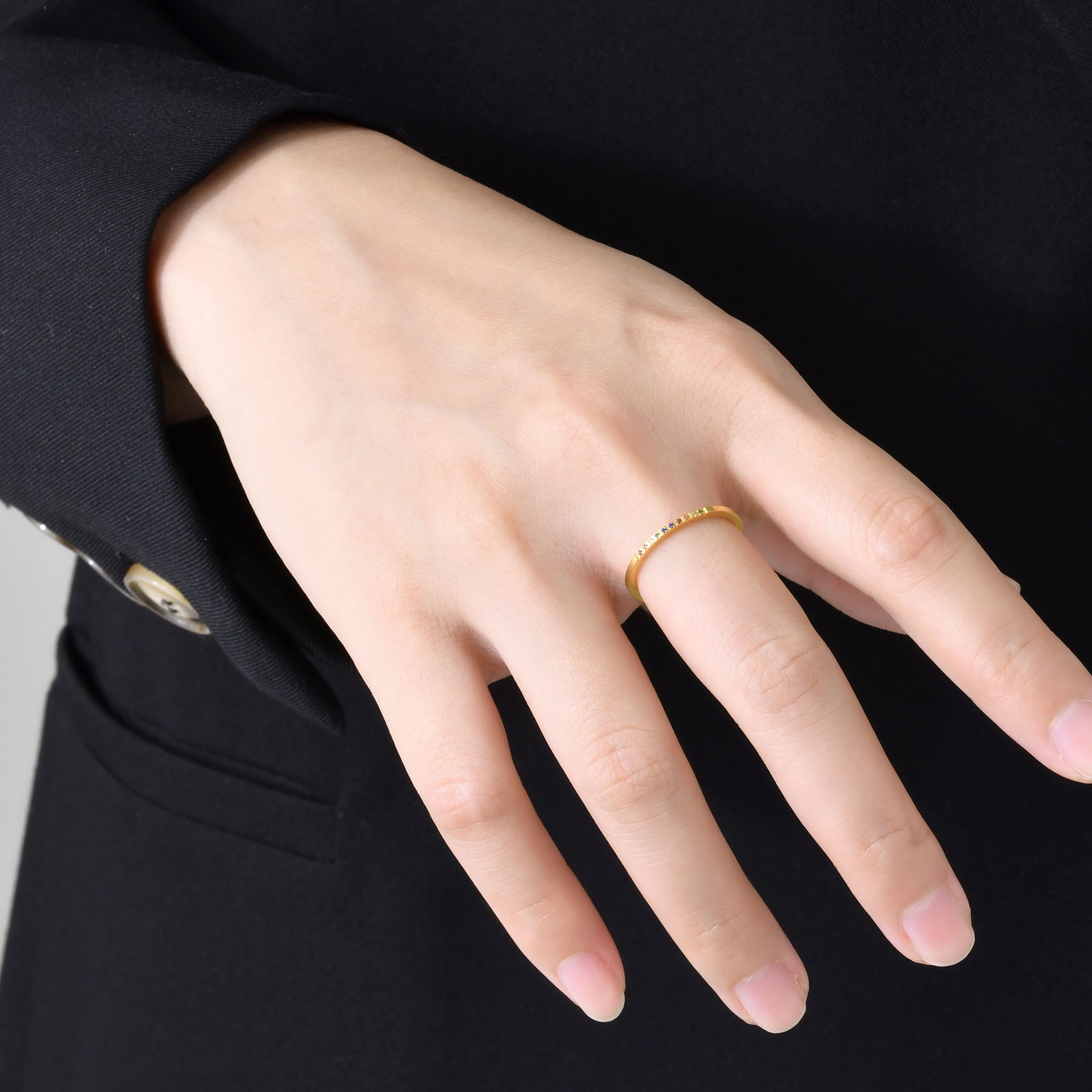 Simple Style Circle Titanium Steel Plating Inlay Zircon Rings 1 Piece