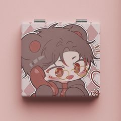 Ins Scenery and Night's Love Couple's Small Mirror Student Dormitory Makeup Mirror Portable Foldable Dual-Sided Mirror