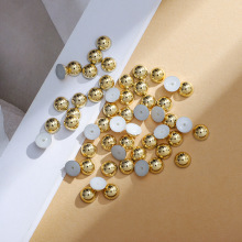 手机壳半面金色电镀半圆服饰包包贴片散珠配件UV保色金珠银色