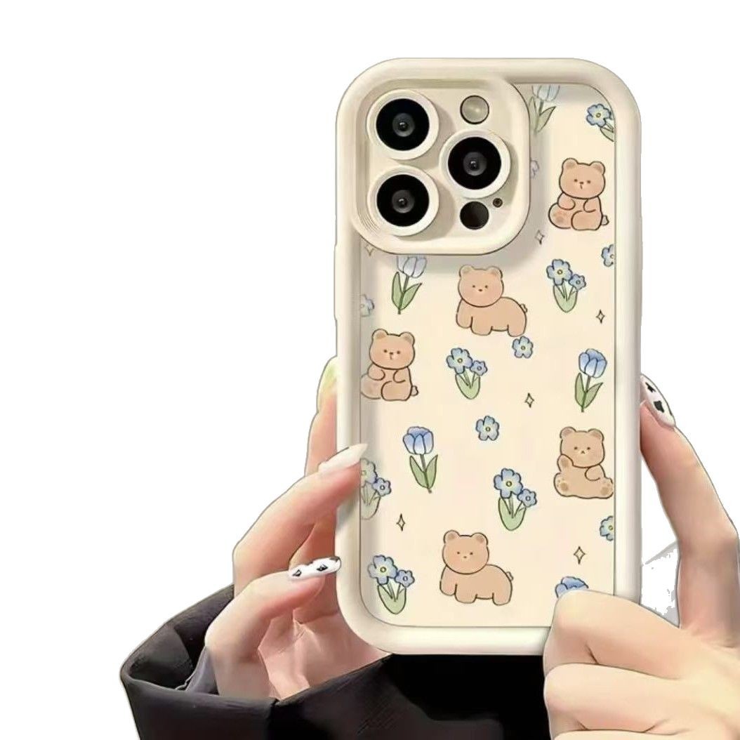 Little Bear lindo aplicable iPhone 16pro funda para teléfono móvil Apple 15 Girl 14 Japón y Corea del Sur 13promax nuevo 12x