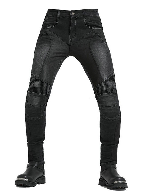 Vaqueros de verano para motocicleta VOLERO para hombre, pantalones de malla transpirables, elásticos, informales, anticaída, para montar al aire libre