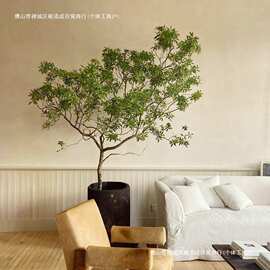 仿真绿植仿生软装高端轻海虹假树落地奢黄装饰摆件植物荆树室内