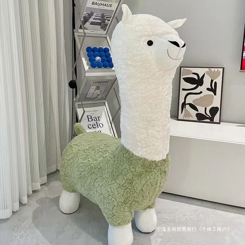 アルパカ特大軽量高級装飾品北欧スタイルの靴交換スツールクリエイティブスツールフロアスツール手作り動物小さなスツールロースツール|undefined