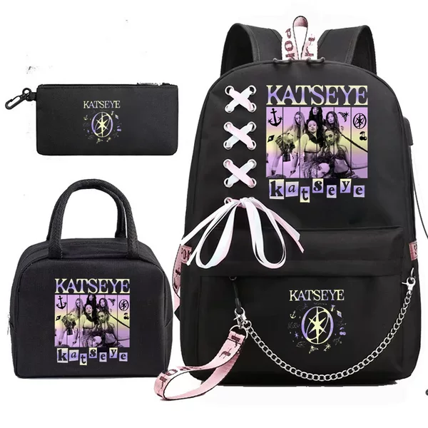 Katseye Music pencil case, lunch bag, and backpack – a three-piece set, a popular school bag for middle school students, a bestseller on Amazon, 1219